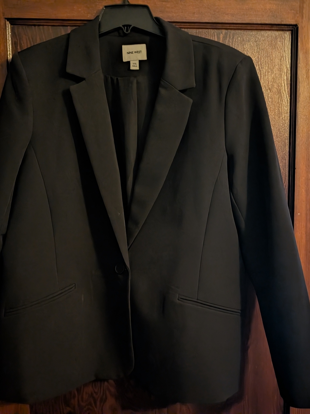 Nine West Black Women's Blazer with Notched Lapel